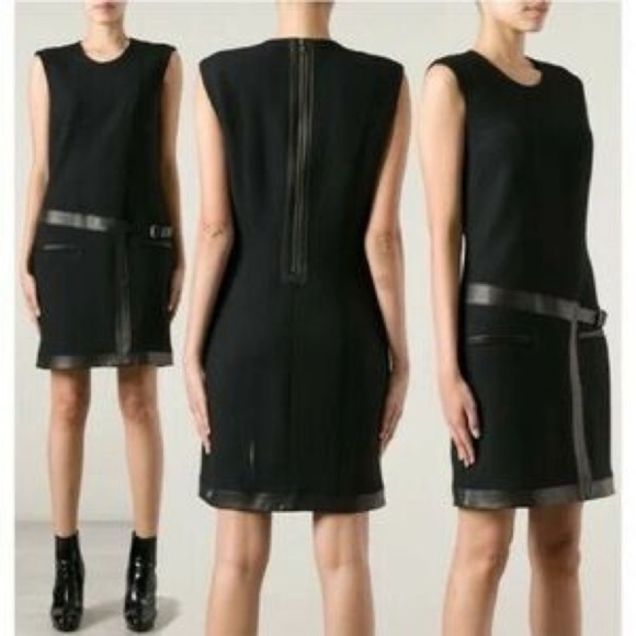 Helmut Lang Black Sheath Mini Dress Sleeveless Crew Neck - Picture 1 of 8